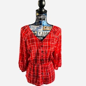 Banana Republic Peplum blouse. 3/4 bishop sleeve.